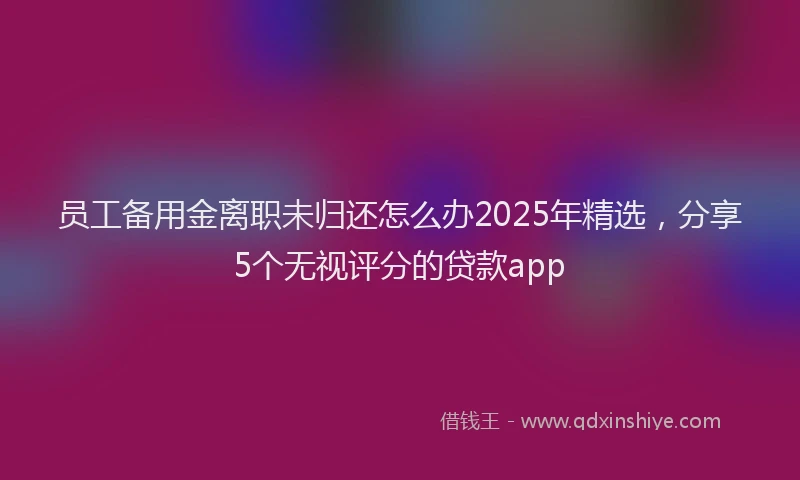 员工备用金离职未归还怎么办2025年精选，分享5个无视评分的贷款app