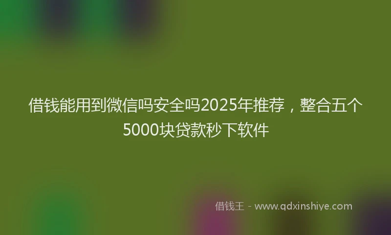 借钱能用到微信吗安全吗2025年推荐，整合五个5000块贷款秒下软件