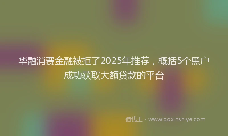 华融消费金融被拒了2025年推荐，概括5个黑户成功获取大额贷款的平台