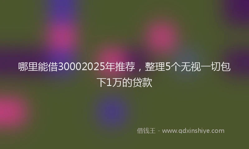 哪里能借30002025年推荐，整理5个无视一切包下1万的贷款