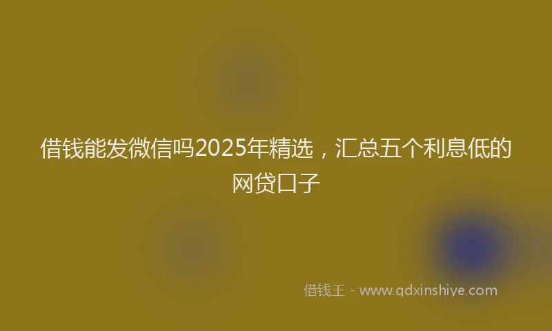 借钱能发微信吗2025年精选，汇总五个利息低的网贷口子