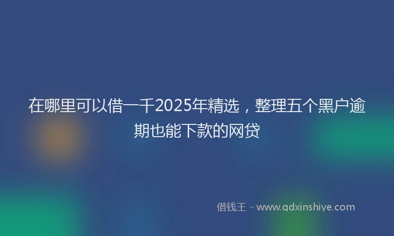 在哪里可以借一千2025年精选，整理五个黑户逾期也能下款的网贷