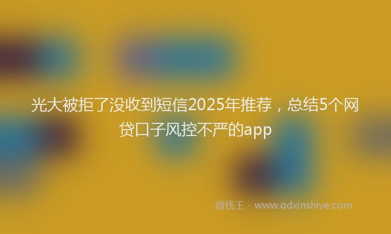 光大被拒了没收到短信2025年推荐，总结5个网贷口子风控不严的app