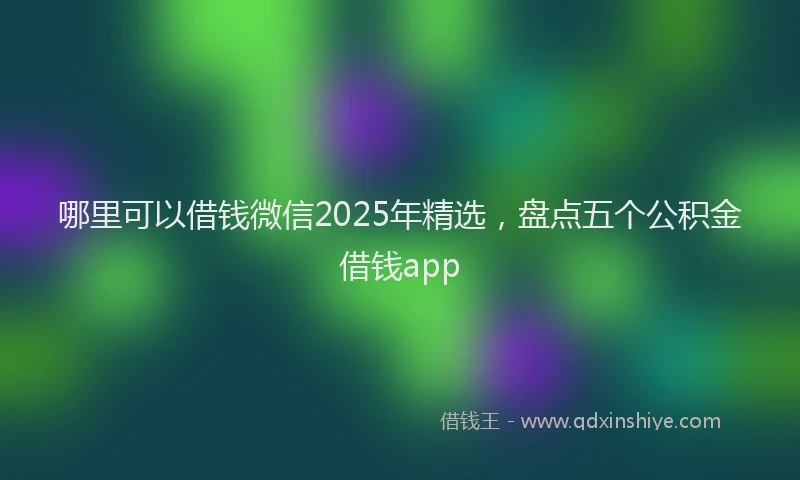 哪里可以借钱微信2025年精选，盘点五个公积金借钱app