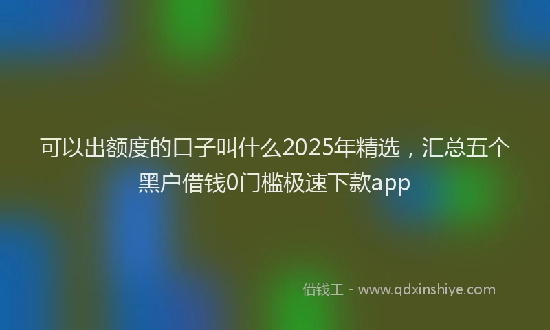 可以出额度的口子叫什么2025年精选，汇总五个黑户借钱0门槛极速下款app