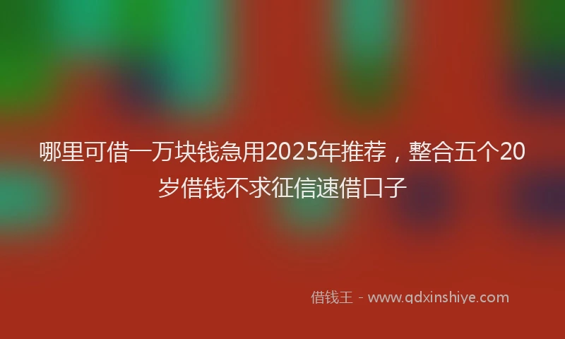 哪里可借一万块钱急用2025年推荐，整合五个20岁借钱不求征信速借口子