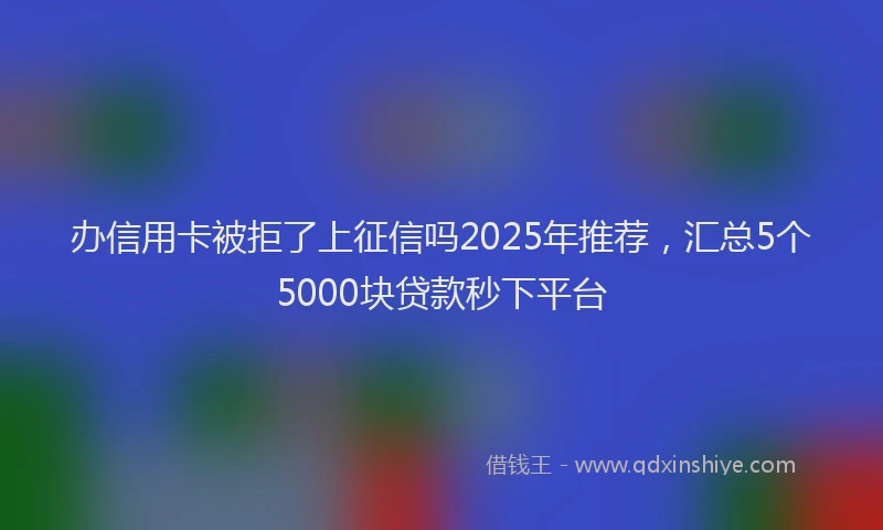 办信用卡被拒了上征信吗2025年推荐，汇总5个5000块贷款秒下平台