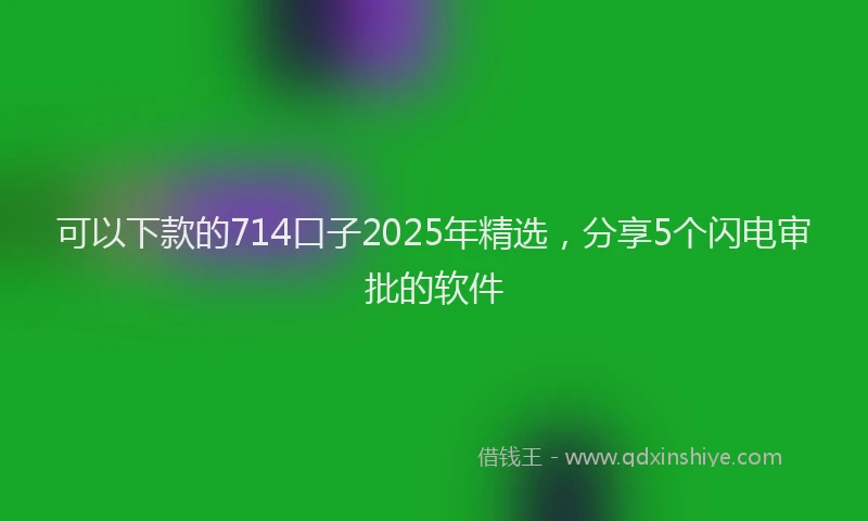 可以下款的714口子2025年精选，分享5个闪电审批的软件