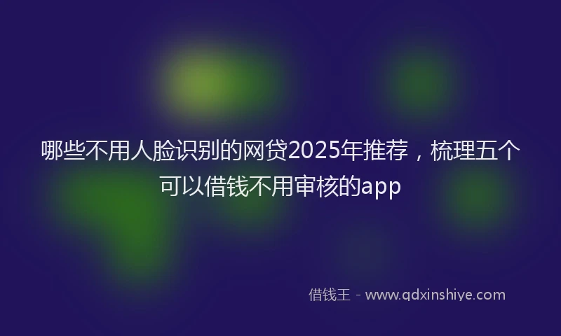 哪些不用人脸识别的网贷2025年推荐，梳理五个可以借钱不用审核的app