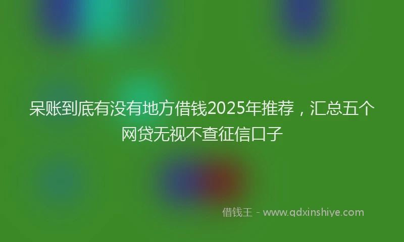呆账到底有没有地方借钱2025年推荐，汇总五个网贷无视不查征信口子