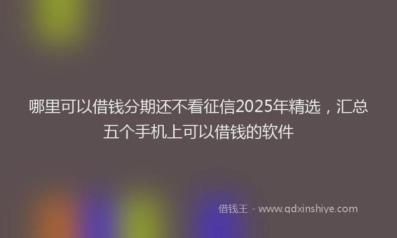 哪里可以借钱分期还不看征信2025年精选，汇总五个手机上可以借钱的软件