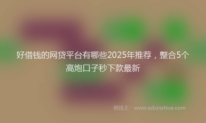 好借钱的网贷平台有哪些2025年推荐，整合5个高炮口子秒下款最新