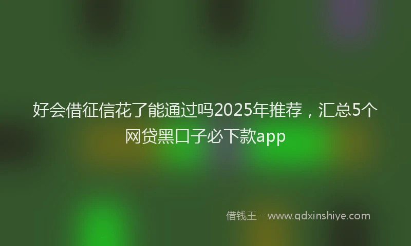 好会借征信花了能通过吗2025年推荐，汇总5个网贷黑口子必下款app