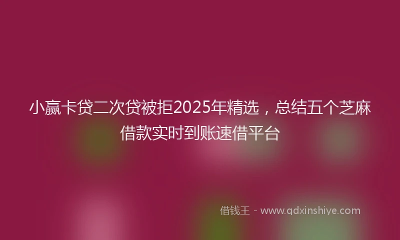 小赢卡贷二次贷被拒2025年精选，总结五个芝麻借款实时到账速借平台