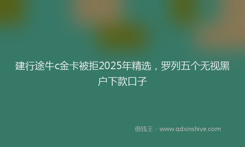 建行途牛c金卡被拒2025年精选，罗列五个无视黑户下款口子