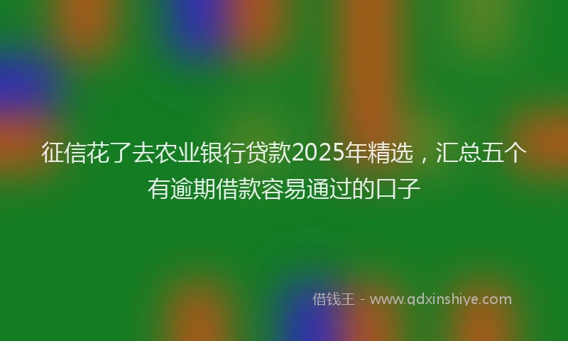 征信花了去农业银行贷款2025年精选，汇总五个有逾期借款容易通过的口子