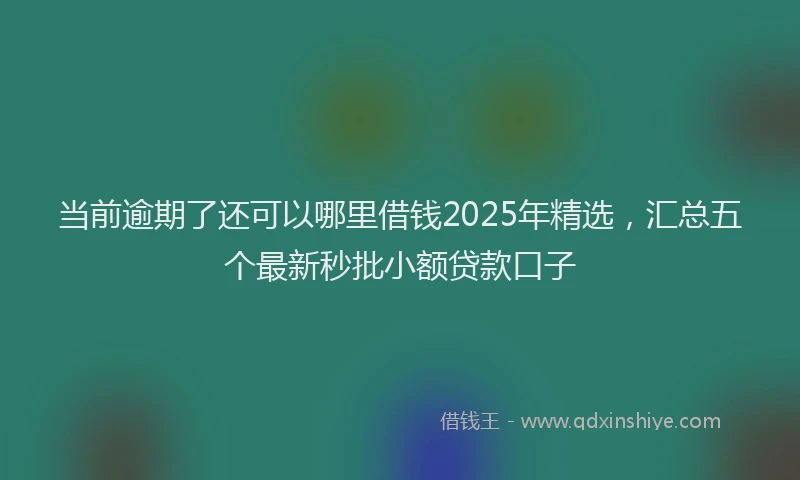 当前逾期了还可以哪里借钱2025年精选，汇总五个最新秒批小额贷款口子