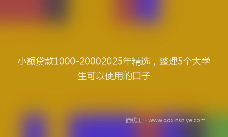 小额贷款1000-20002025年精选，整理5个大学生可以使用的口子