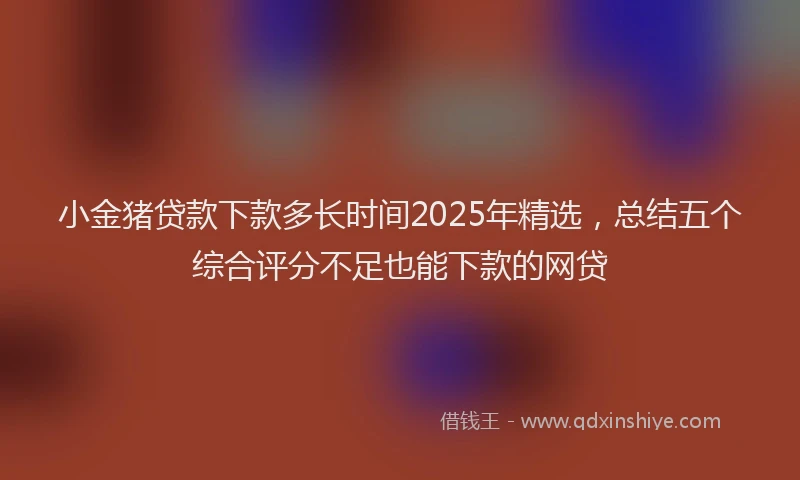 小金猪贷款下款多长时间2025年精选，总结五个综合评分不足也能下款的网贷