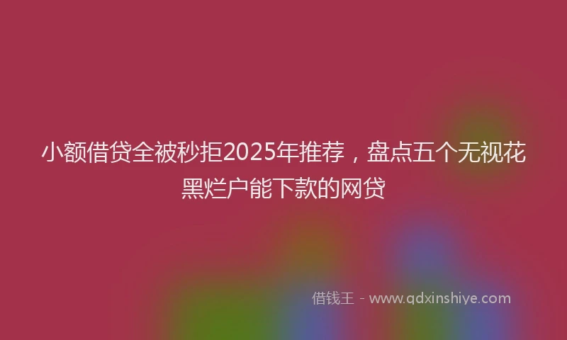 小额借贷全被秒拒2025年推荐，盘点五个无视花黑烂户能下款的网贷
