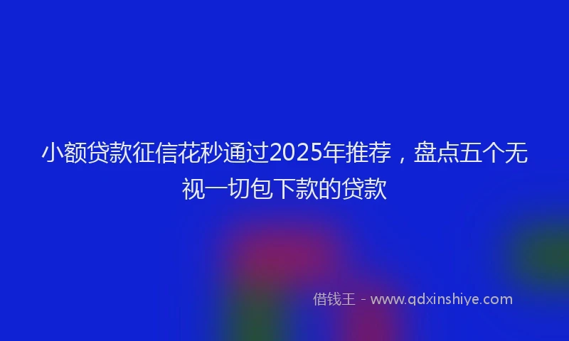 小额贷款征信花秒通过2025年推荐，盘点五个无视一切包下款的贷款