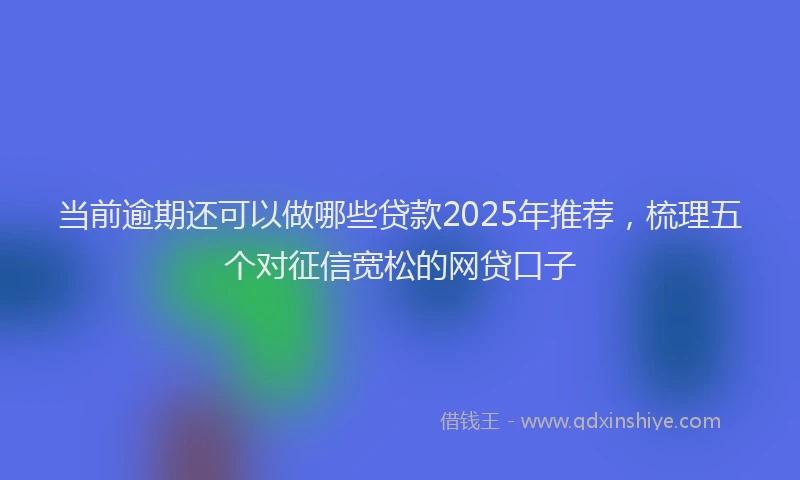 当前逾期还可以做哪些贷款2025年推荐，梳理五个对征信宽松的网贷口子