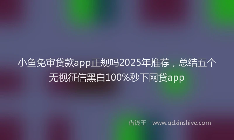 小鱼免审贷款app正规吗2025年推荐，总结五个无视征信黑白100%秒下网贷app