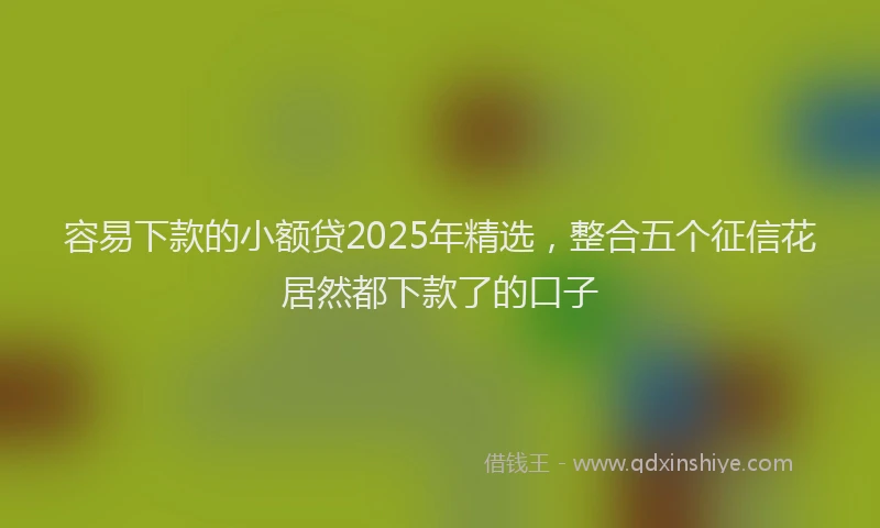 容易下款的小额贷2025年精选，整合五个征信花居然都下款了的口子