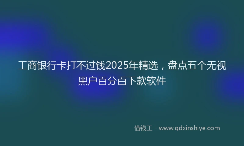 工商银行卡打不过钱2025年精选，盘点五个无视黑户百分百下款软件