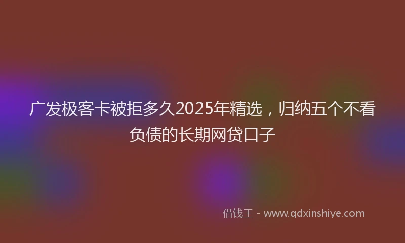 广发极客卡被拒多久2025年精选，归纳五个不看负债的长期网贷口子