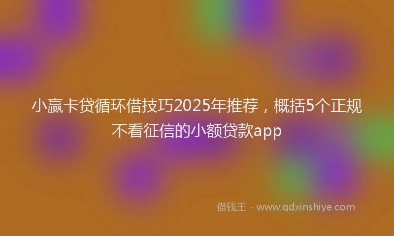 小赢卡贷循环借技巧2025年推荐，概括5个正规不看征信的小额贷款app
