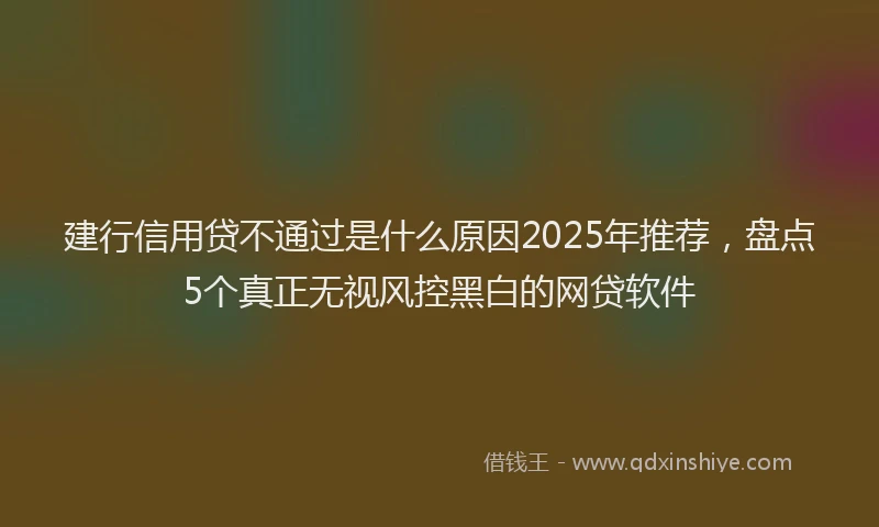 建行信用贷不通过是什么原因2025年推荐，盘点5个真正无视风控黑白的网贷软件
