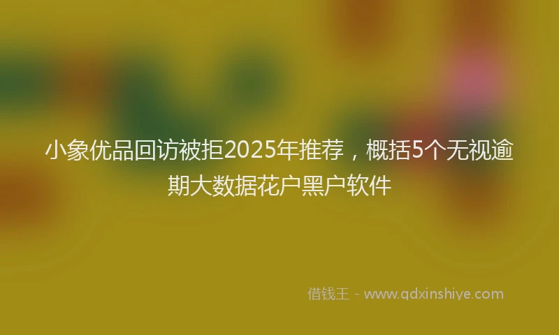 小象优品回访被拒2025年推荐，概括5个无视逾期大数据花户黑户软件