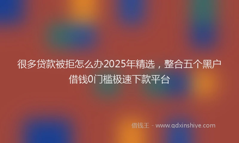 很多贷款被拒怎么办2025年精选，整合五个黑户借钱0门槛极速下款平台