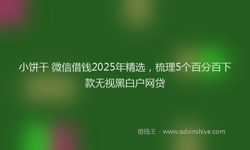 小饼干 微信借钱2025年精选，梳理5个百分百下款无视黑白户网贷