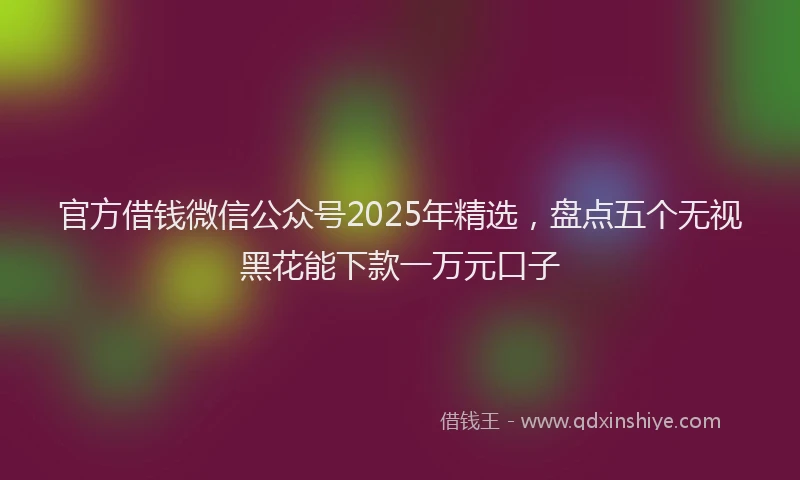 官方借钱微信公众号2025年精选，盘点五个无视黑花能下款一万元口子