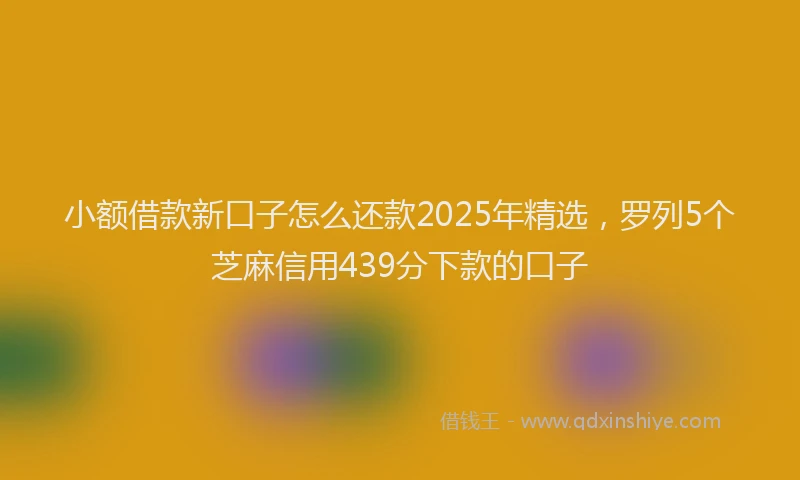 小额借款新口子怎么还款2025年精选，罗列5个芝麻信用439分下款的口子