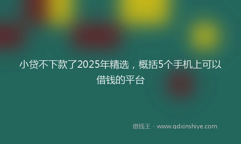 小贷不下款了2025年精选，概括5个手机上可以借钱的平台