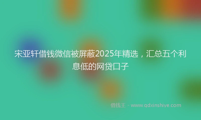 宋亚轩借钱微信被屏蔽2025年精选，汇总五个利息低的网贷口子