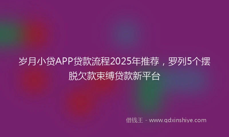 岁月小贷APP贷款流程2025年推荐，罗列5个摆脱欠款束缚贷款新平台