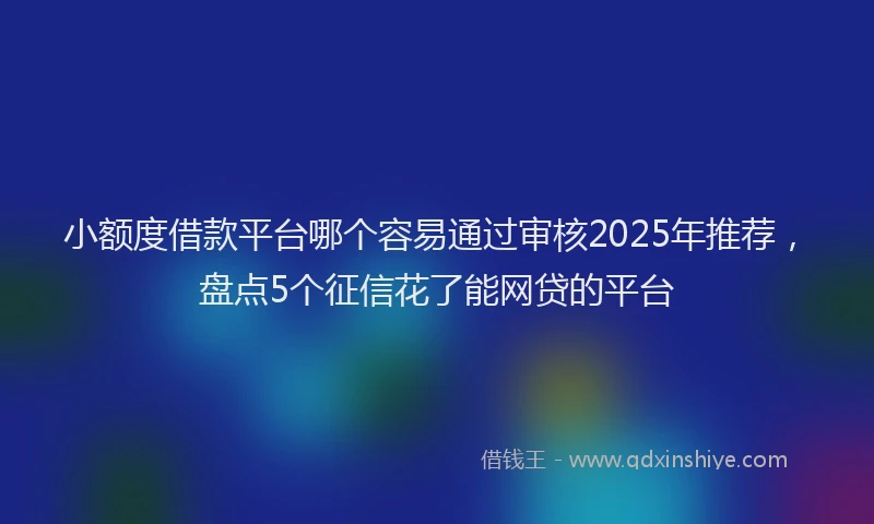 小额度借款平台哪个容易通过审核2025年推荐，盘点5个征信花了能网贷的平台