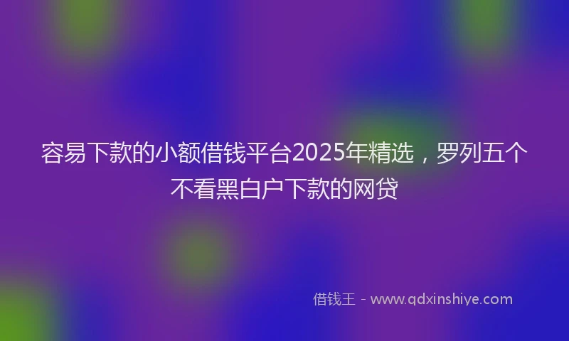 容易下款的小额借钱平台2025年精选，罗列五个不看黑白户下款的网贷