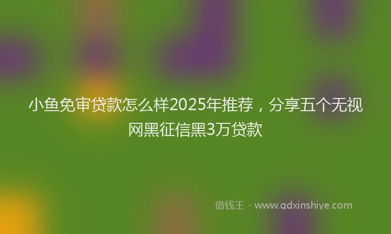小鱼免审贷款怎么样2025年推荐，分享五个无视网黑征信黑3万贷款