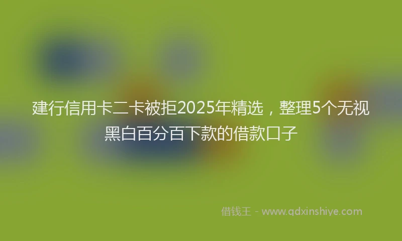 建行信用卡二卡被拒2025年精选，整理5个无视黑白百分百下款的借款口子