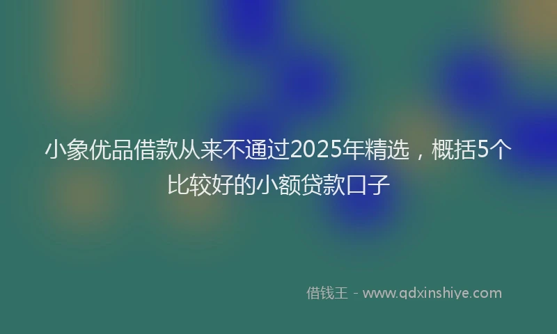 小象优品借款从来不通过2025年精选，概括5个比较好的小额贷款口子