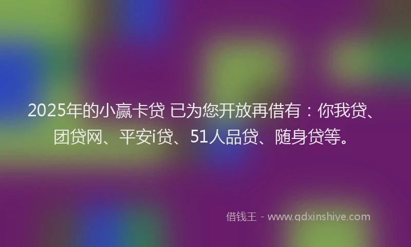 2025年的小赢卡贷 已为您开放再借有：你我贷、团贷网、平安i贷、51人品贷、随身贷等。