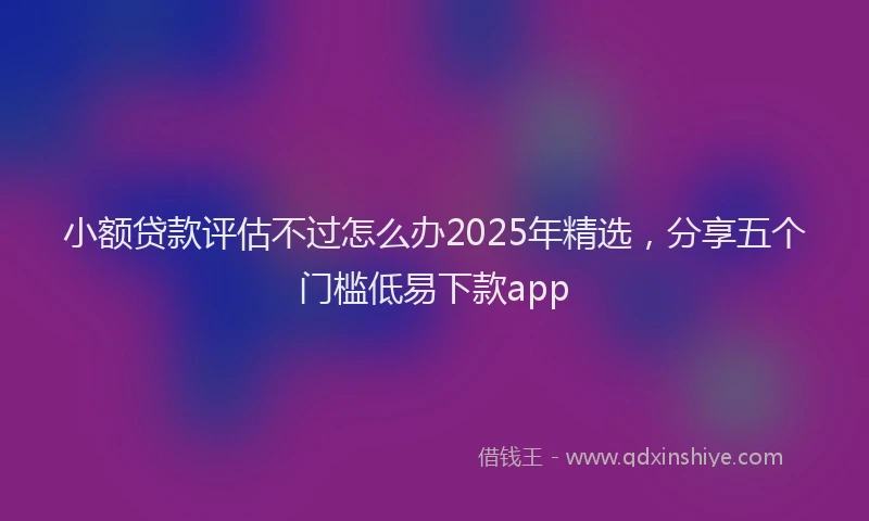 小额贷款评估不过怎么办2025年精选，分享五个门槛低易下款app