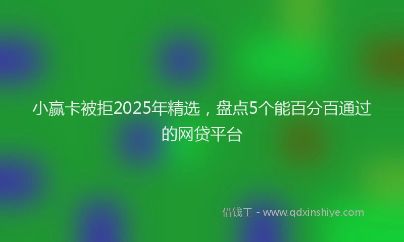 小赢卡被拒2025年精选，盘点5个能百分百通过的网贷平台