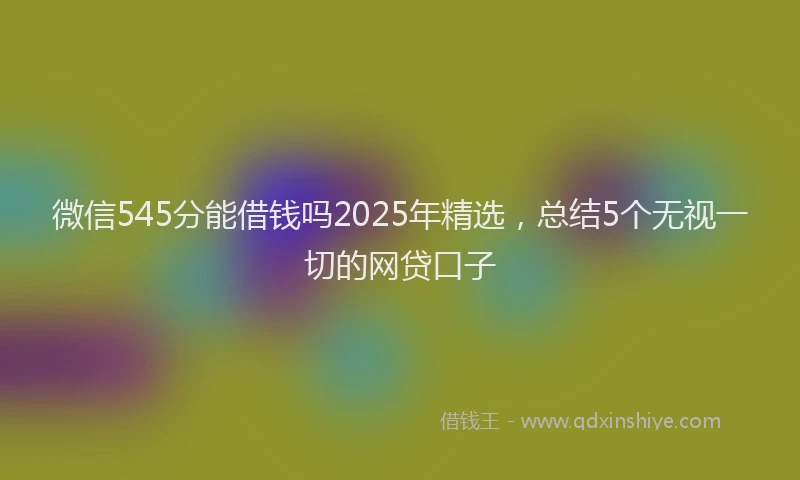 微信545分能借钱吗2025年精选，总结5个无视一切的网贷口子