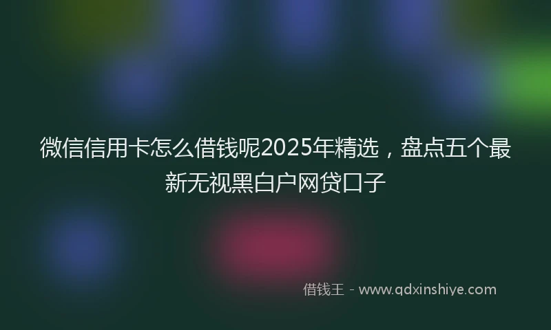 微信信用卡怎么借钱呢2025年精选，盘点五个最新无视黑白户网贷口子